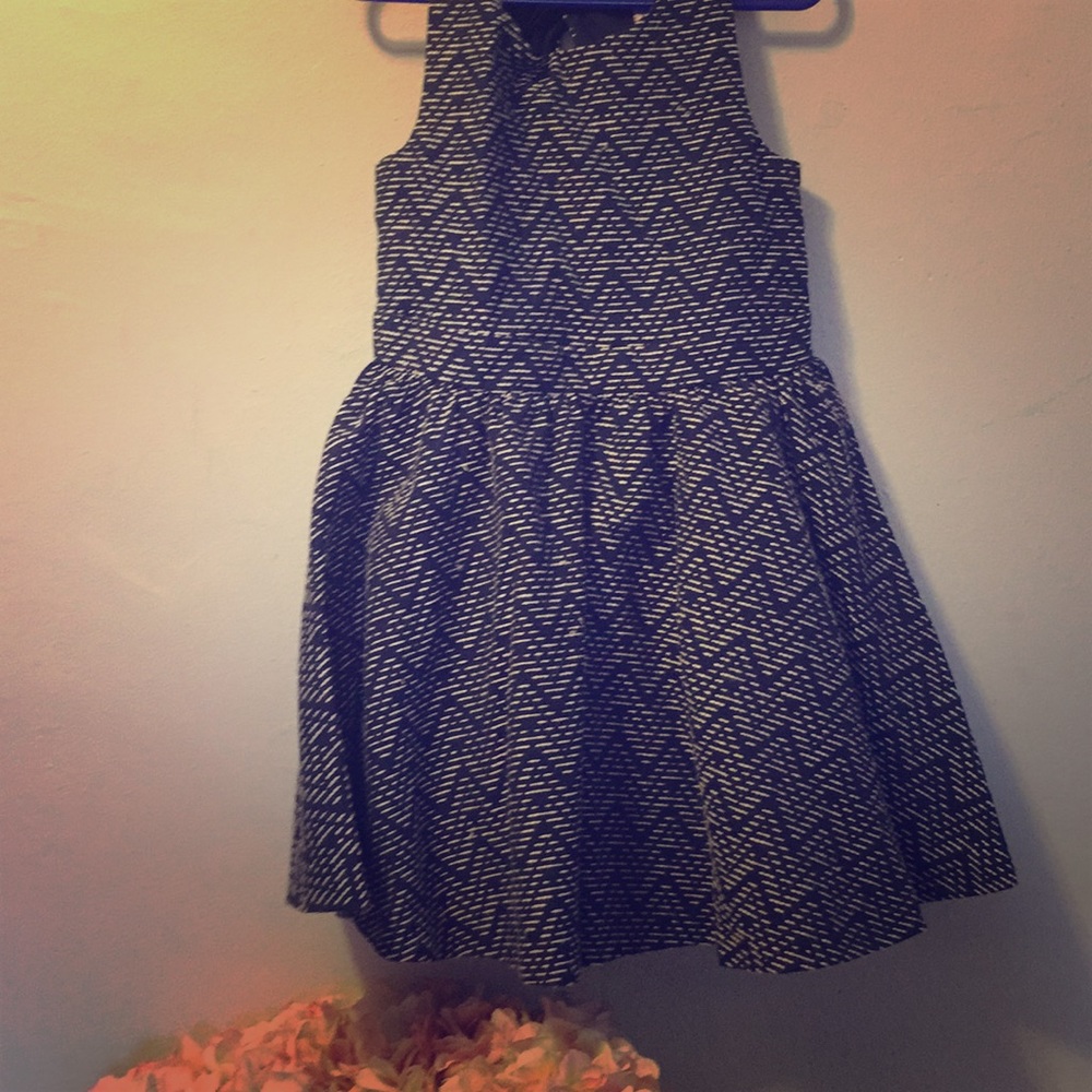 Navy and white little girls dress